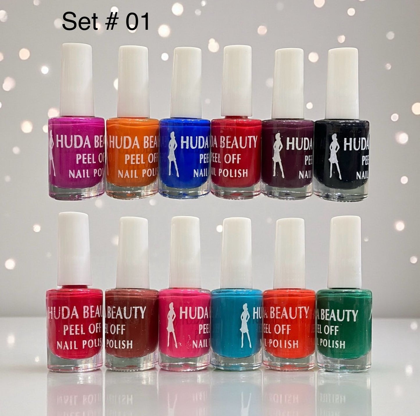 Huda Beauty Peel Off Nail Polish - Pack of 6 Vibrant Colors