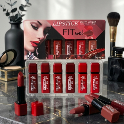 Fitme High Pigmented Velvet Matte Lipstick Set - Pack of 6