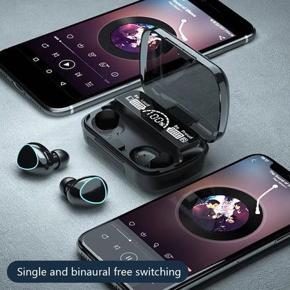 M10 TWS Wireless Bluetooth Earbuds with 9D Noise Reduction & Digital Display Charging Case